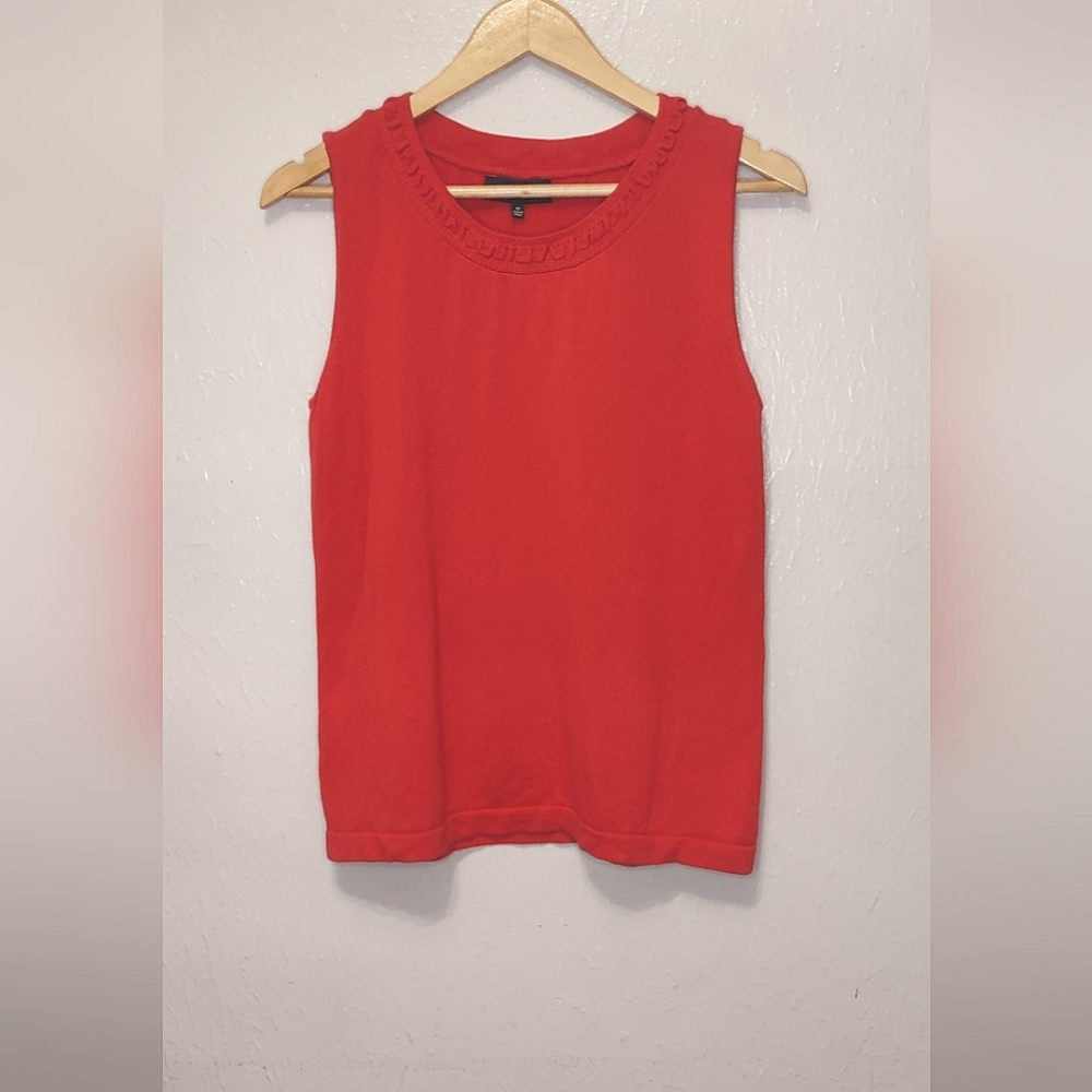 Orangish Red Sleeveless Knit Top Women's Medium